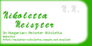 nikoletta meiszter business card